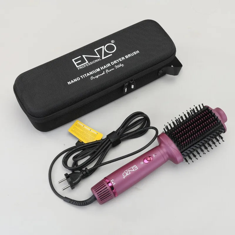 Enzo Brosse magique 2 en 1 sèche-cheveux et lisseur